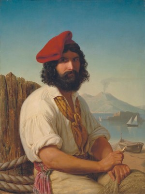 Portrait of a man with a red hat